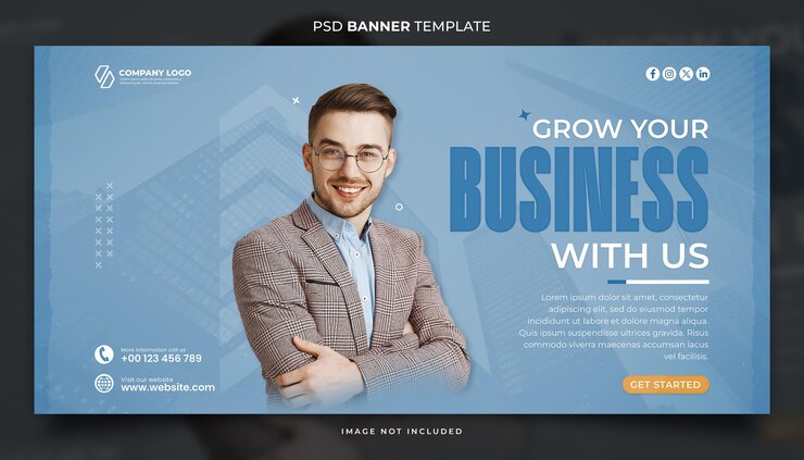 PSD administrar la plantilla de su banner comercial