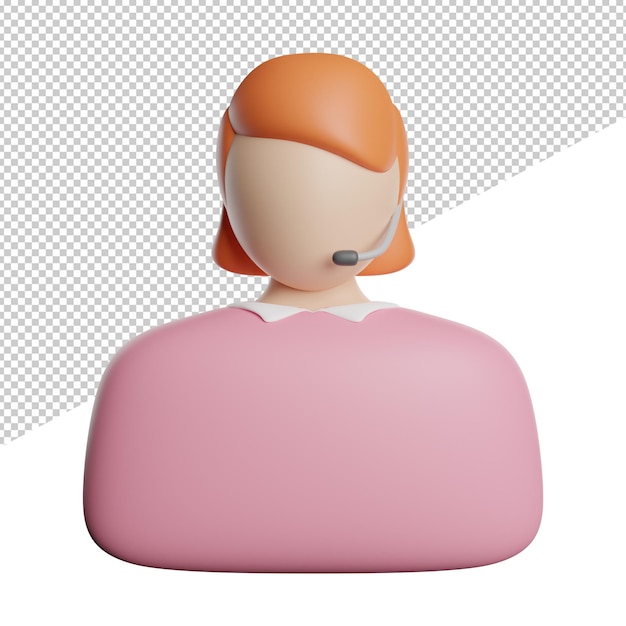 Administrator Kunde Ca Vorderansicht 3D-Rendering Icon Illustration Avatar auf transparentem Hintergrund