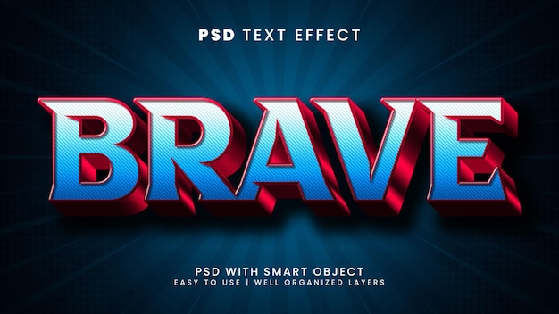 Admirável efeito de texto editável em 3D com estilo de texto de herói e poder