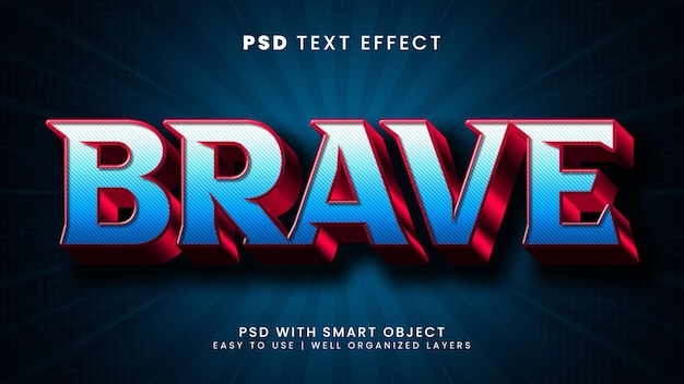 PSD admirável efeito de texto editável em 3d com estilo de texto de herói e poder