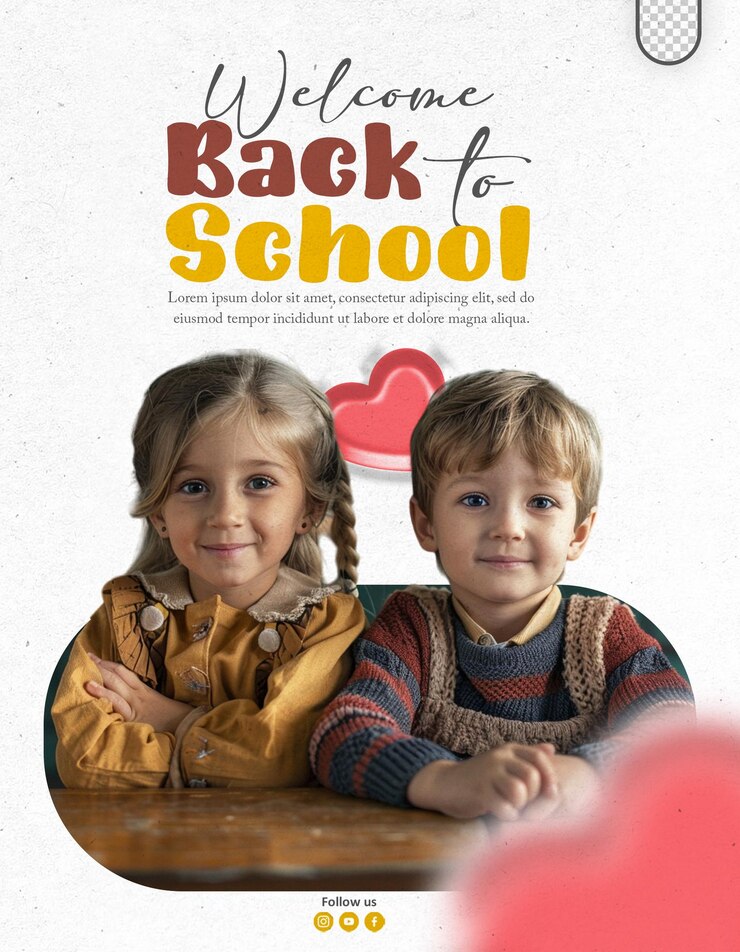 PSD admisión de regreso a la escuela publicación en redes sociales y promoción de banner web cuadrado
