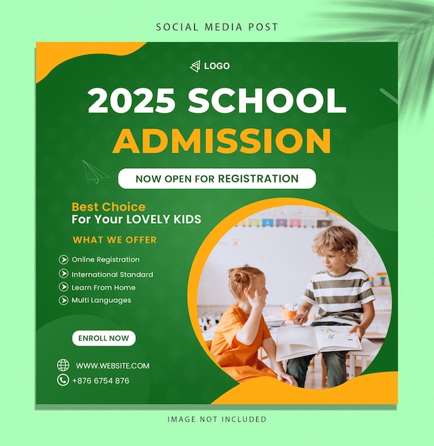 Admissão matricule-se agora agora aberto para inscrição melhor escolha para lovely kids social media post