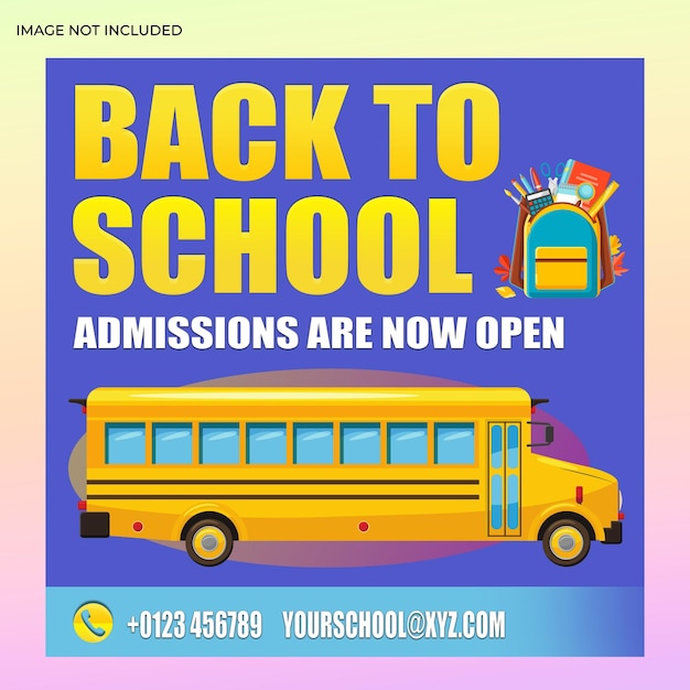Admissions open school social media marketing post