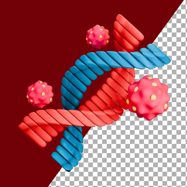 Adn afectado por el cáncer 3d