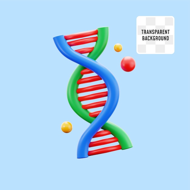 PSD adn cromosoma genético símbolo de objeto hospital médico icono 3d ilustración diseño de renderización