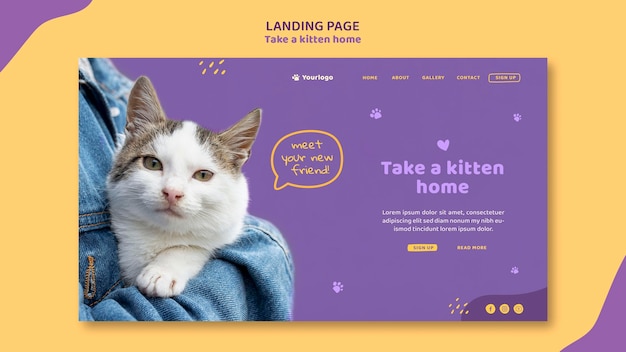 Adoptez une page de destination de modèle de chaton