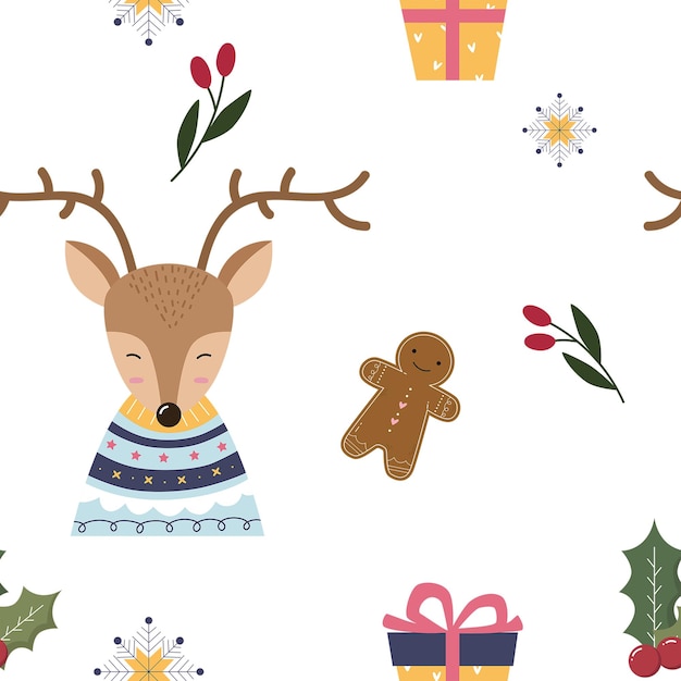 Adorabile e allegro modello di felice Natale Perfetto per le celebrazioni festive