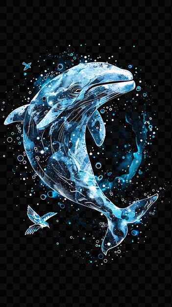 Adorable Baleine Beluga Avec Des Blocs De Glace Arctique Et Des Oiseaux De Mer Pour Le Psd Scène De La Journée Mondiale De L'océan