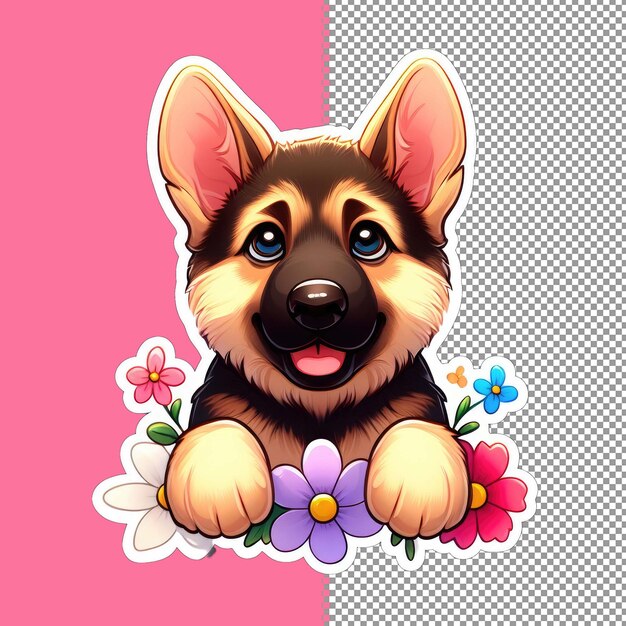 PSD adorable cachorro ilustración vectorial png