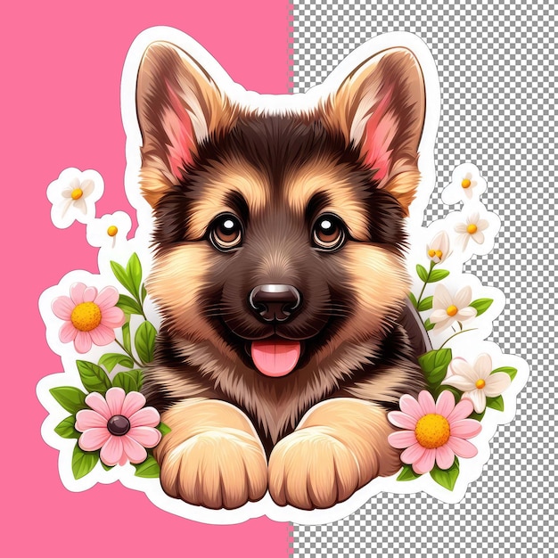 PSD adorable cachorro ilustración vectorial png