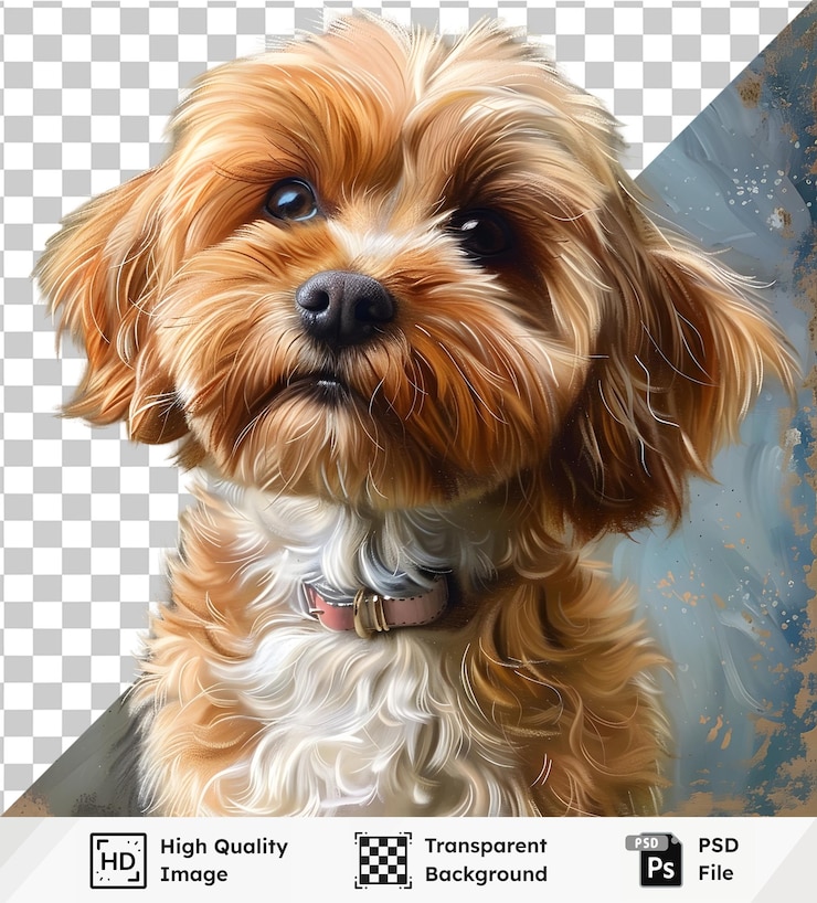 PSD adorable cachorro posando elegantemente contra un fondo transparente de primera calidad, una vista cautivadora con detalles