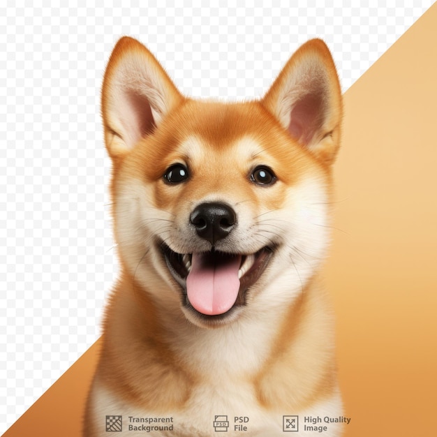 PSD adorable cachorro de shiba inu en un fondo transparente