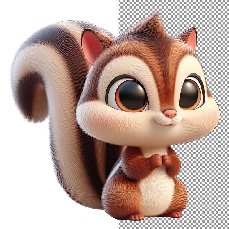 PSD adorable caprichoso aislado lindo animal 3d sobre fondo png