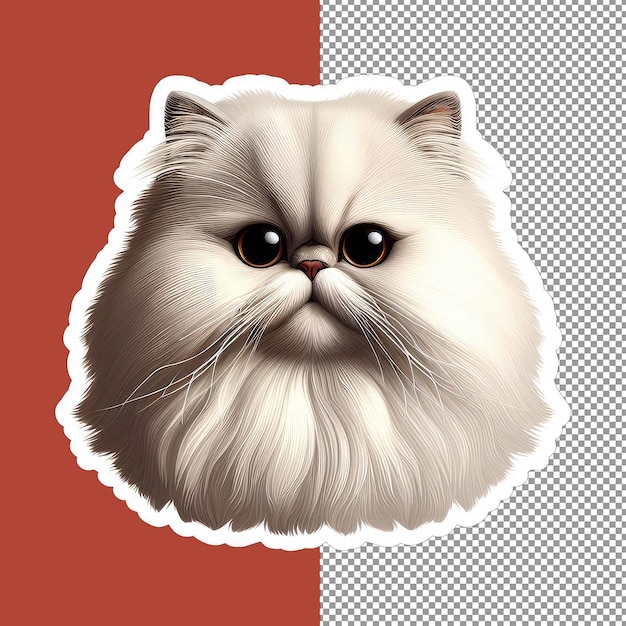 PSD adorable cara de gato adhesivo png