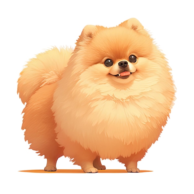Un adorable chien de Poméranie moelleux