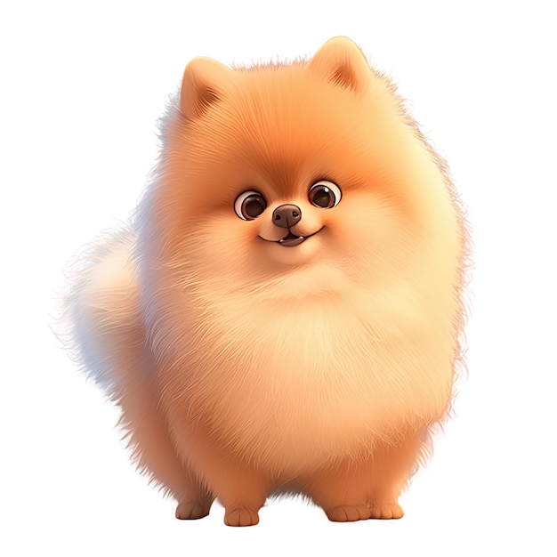 Adorable chiot de Poméranie avec de grands yeux bruns
