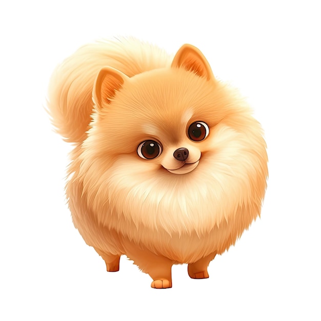 Un adorable chiot de Poméranie avec de grands yeux