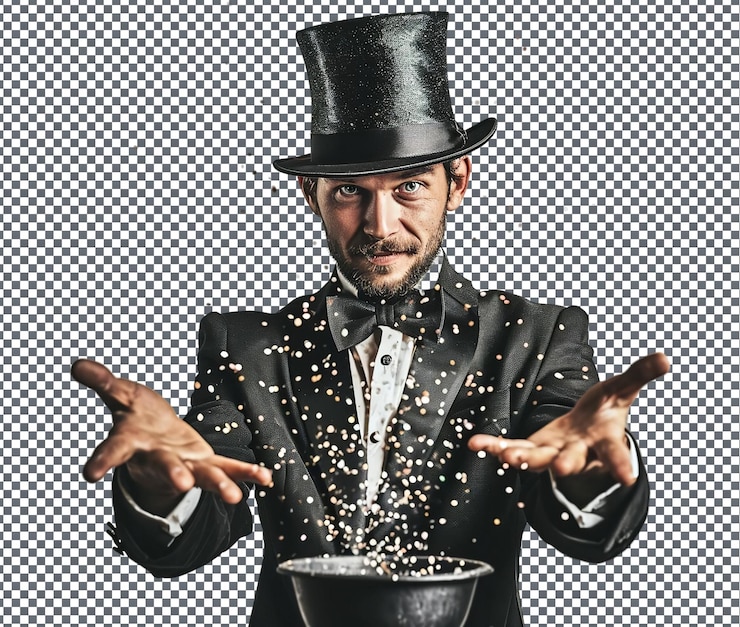 PSD adorable espectáculo de magia personalizado aislado sobre un fondo transparente