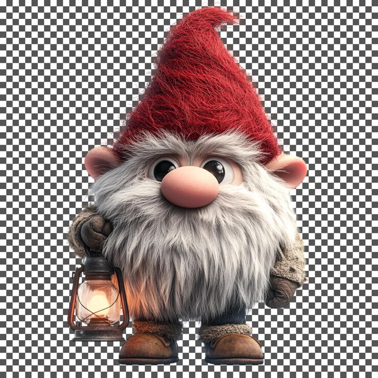 PSD el adorable gnomo navideño aislado sobre un fondo transparente