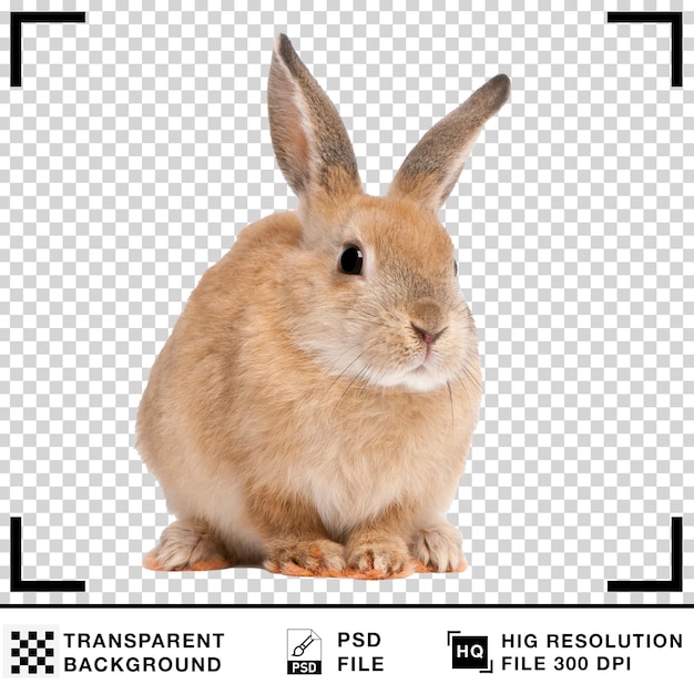 Adorable lapin brun avec un fond transparent