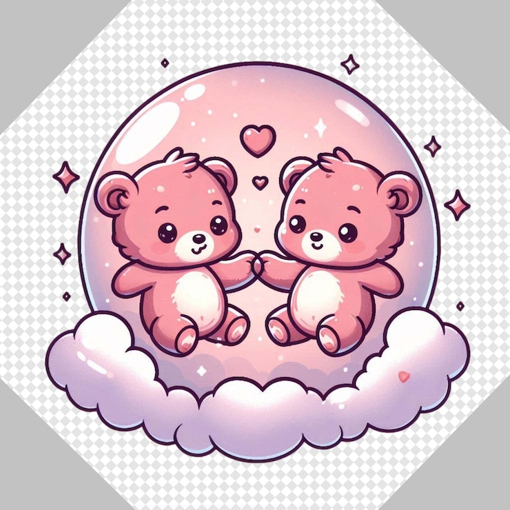 PSD adorable y lindo bebé oso enamorado día de san valentín clipart ilustración transparente del día de san valentine en png