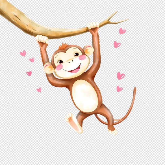 El adorable mono colgado