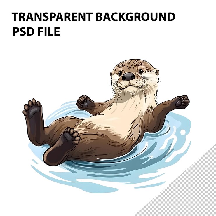 PSD la adorable nutria nadando