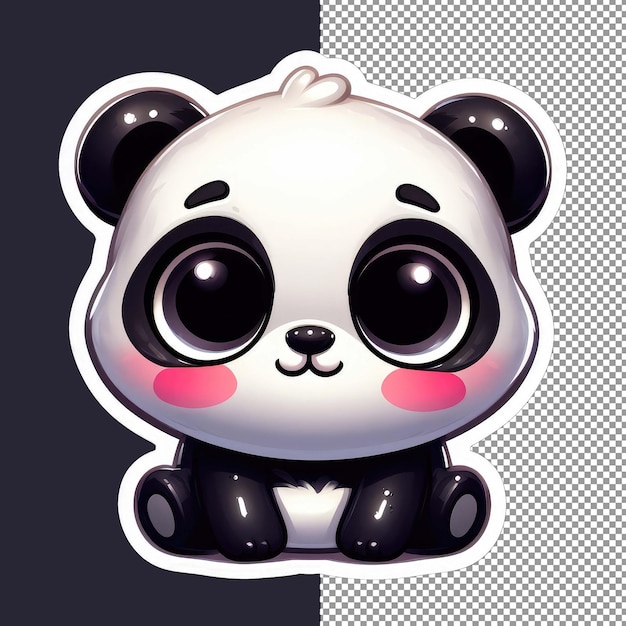 PSD adorable panda abrazo adhesivo png