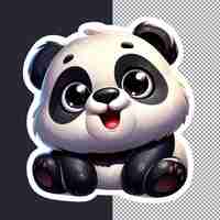 PSD adorable panda abrazo adhesivo png