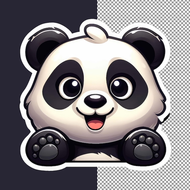 PSD adorable panda hug png-aufkleber