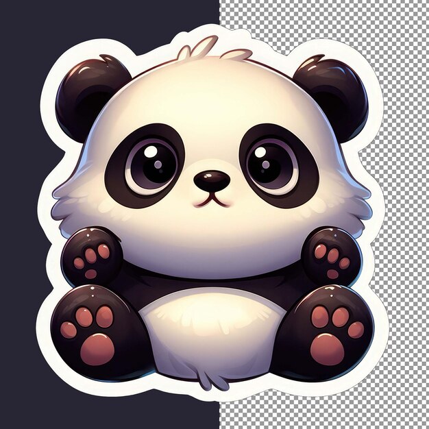 PSD adorable panda hug png-aufkleber