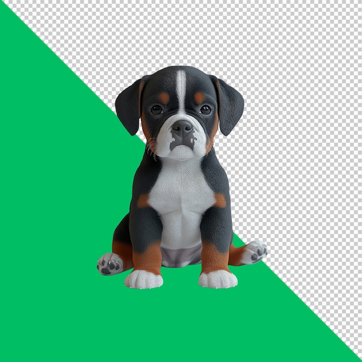 PSD el adorable perrito de montaña bernese se sienta
