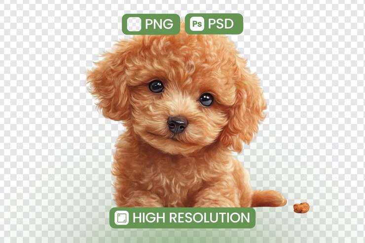 PSD adorable puppy highresolution png e psd immagini di un dolce e soffice cane perfetto per progetti e disegni digitali artwork illustrativo raffigura un gioioso compagno canino scarica e goditi