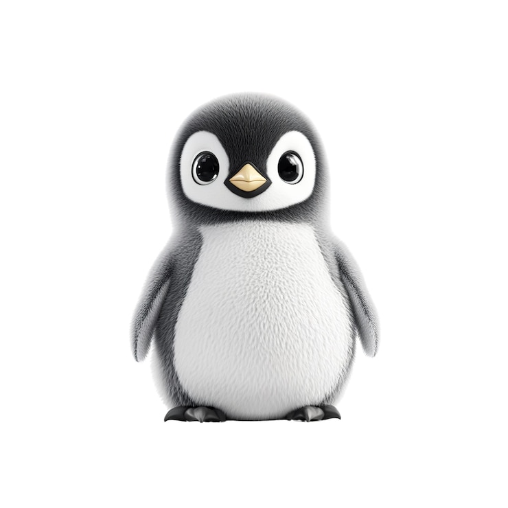 PSD adorable renderizado en 3d de un bebé pingüino