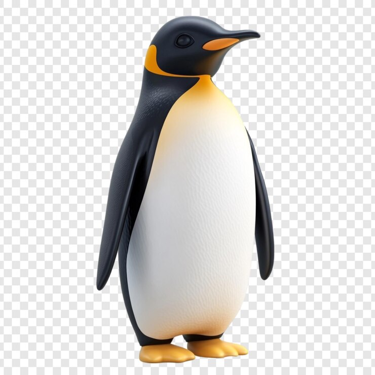 PSD adorable representación en 3d de un pingüino rey
