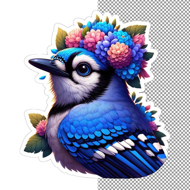 PSD el adorable rostro de pájaro de beak bliss en forma de pegatina