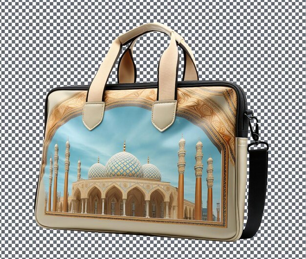 PSD adorable sac d'ordinateur portable à thème islamique isolé sur un fond transparent