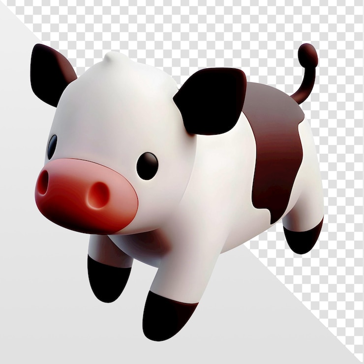PSD la adorable vaca de dibujos animados en 3d