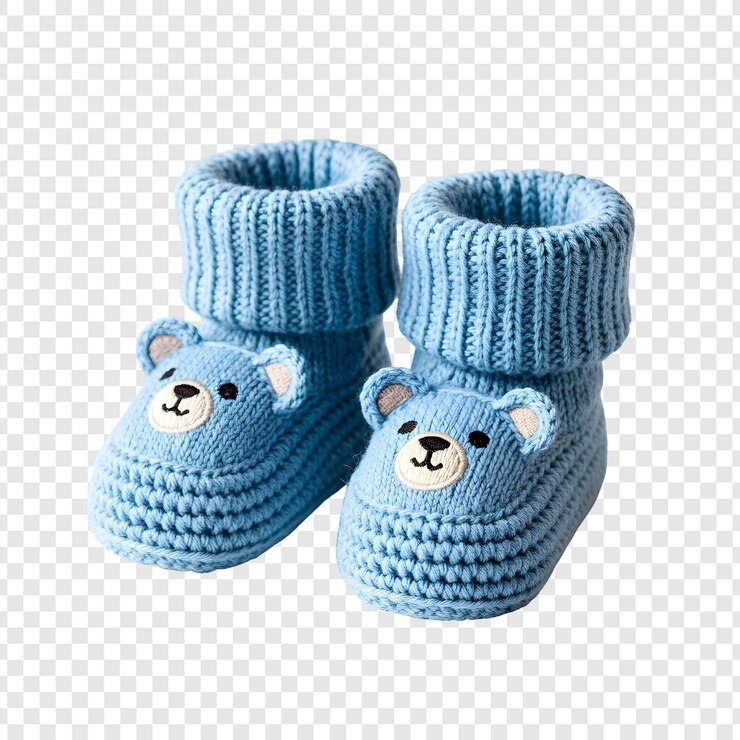 PSD las adorables botas de oso de punto azul