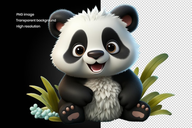 PSD adorável 3d panda bliss