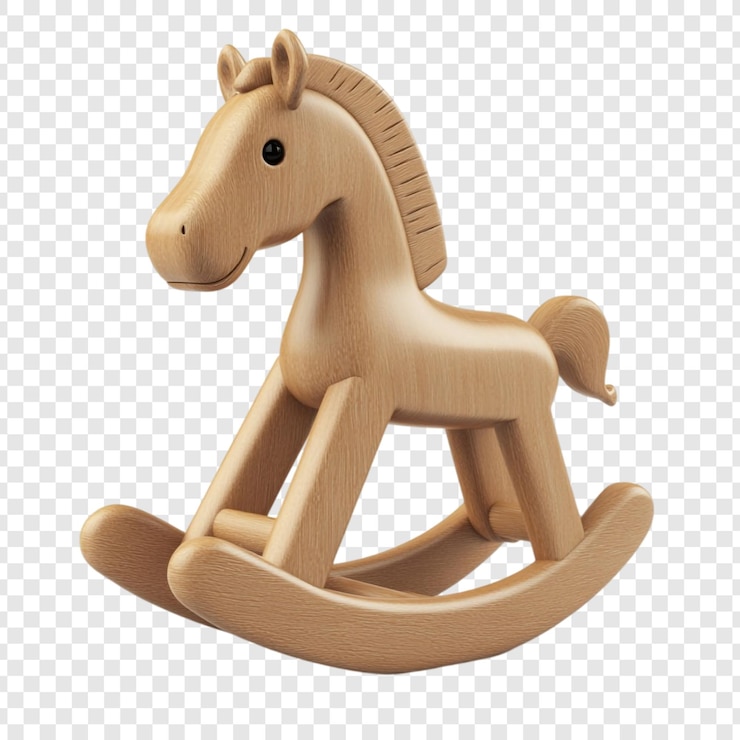PSD adorável brinquedo de cavalo de balanço de madeira para crianças