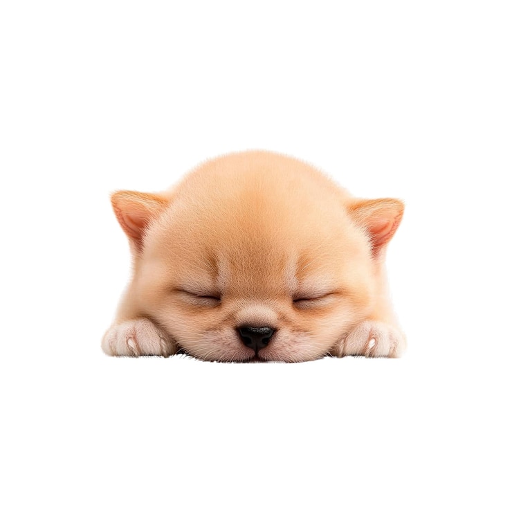 PSD adorável cachorrinho adormecido com os olhos fechados