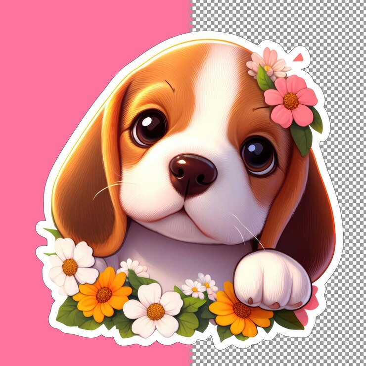 PSD adorável cachorrinho ilustração vetorial png
