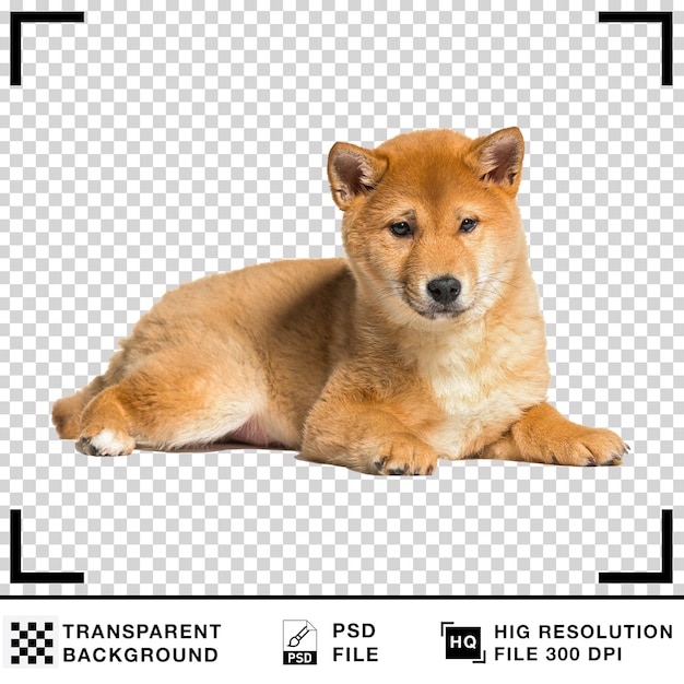 Adorável cachorrinho Shiba Inu deitado