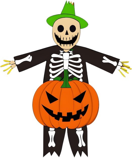Adorável clipart de Jack o Lantern com um sorriso alegre perfeito para o Halloween