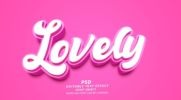 Adorável estilo de efeito de texto editável em photoshop 3d