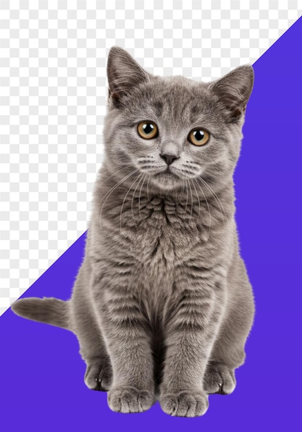 Adorável Gatinho Cinzento Sentado