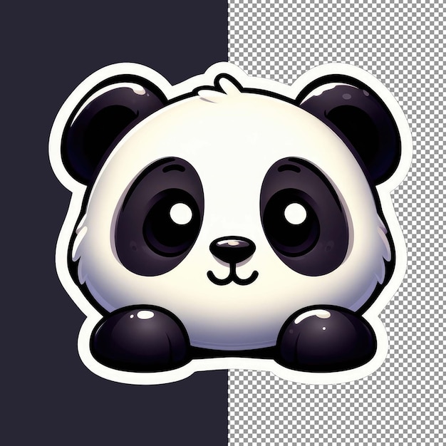 PSD adorável panda abraço adesivo png