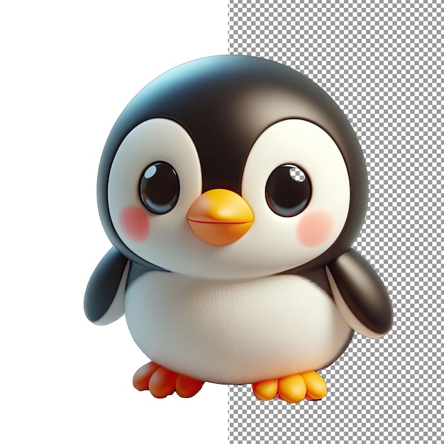 PSD adorável whimsy isolado cute animal 3d em fundo png