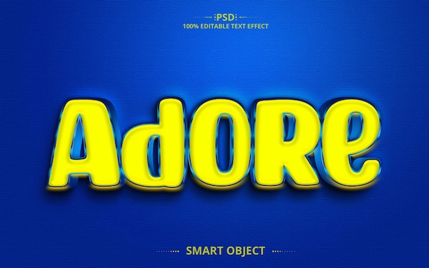 Adore 3d Psd Meilleure Conception D'effet De Texte